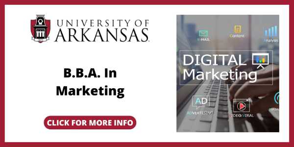 Best Online Marketing Degrees - University of Arkansass BBA in Marketing