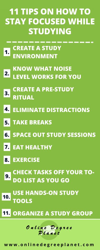 How to stay focused while studying - info